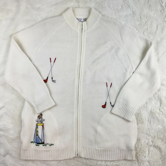 Bonnie Lee Sweaters - Vintage Bonnie Lee Women's Novelty Cardigan Golf